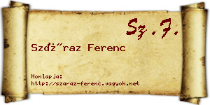 Száraz Ferenc névjegykártya
