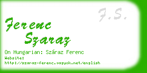 ferenc szaraz business card