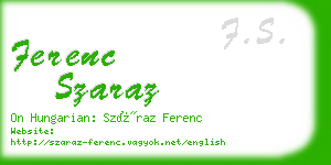 ferenc szaraz business card